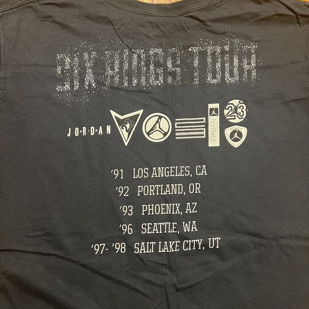 Jordan Brand Six Rings Tour T Shirt Size Large Cotton Used Black - Picture 9 of 9